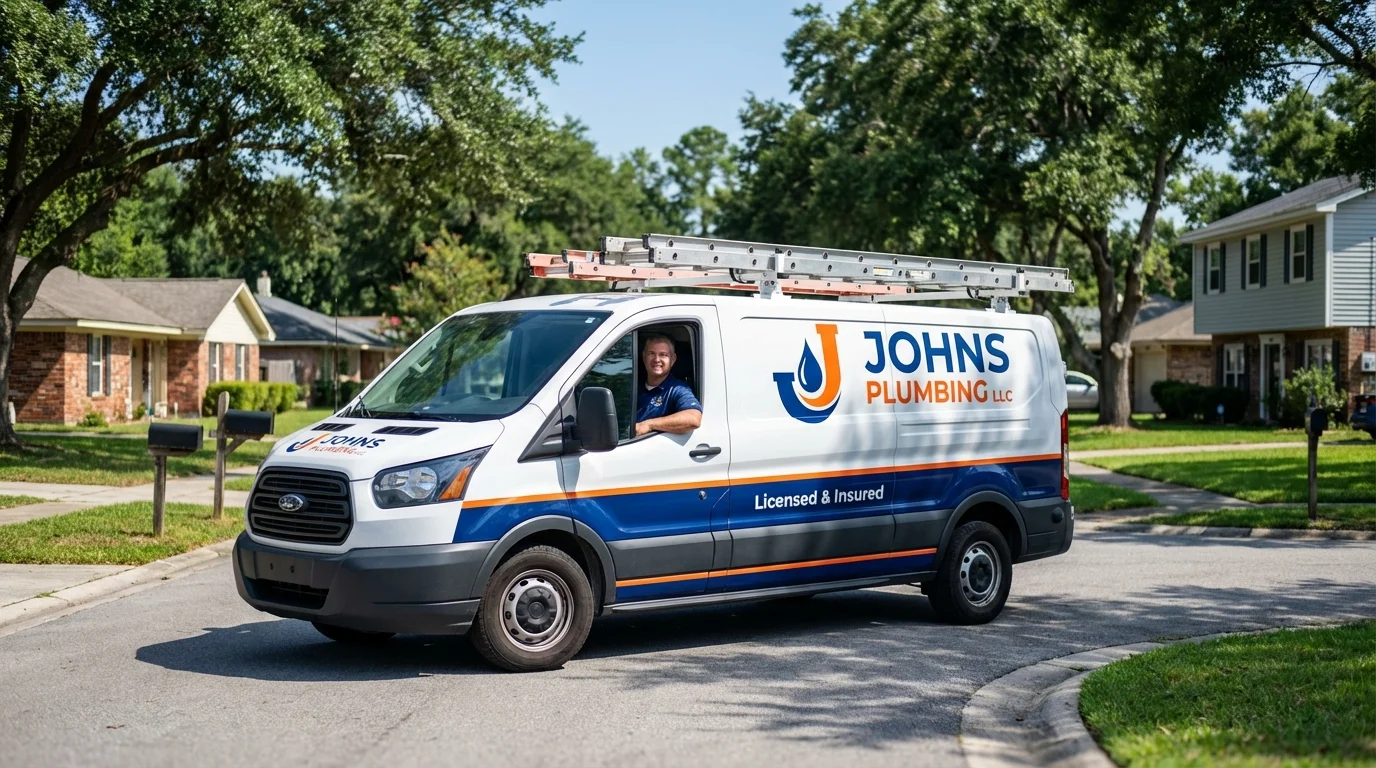 Johns Plumbing LLC service van in Gig Harbor, WA