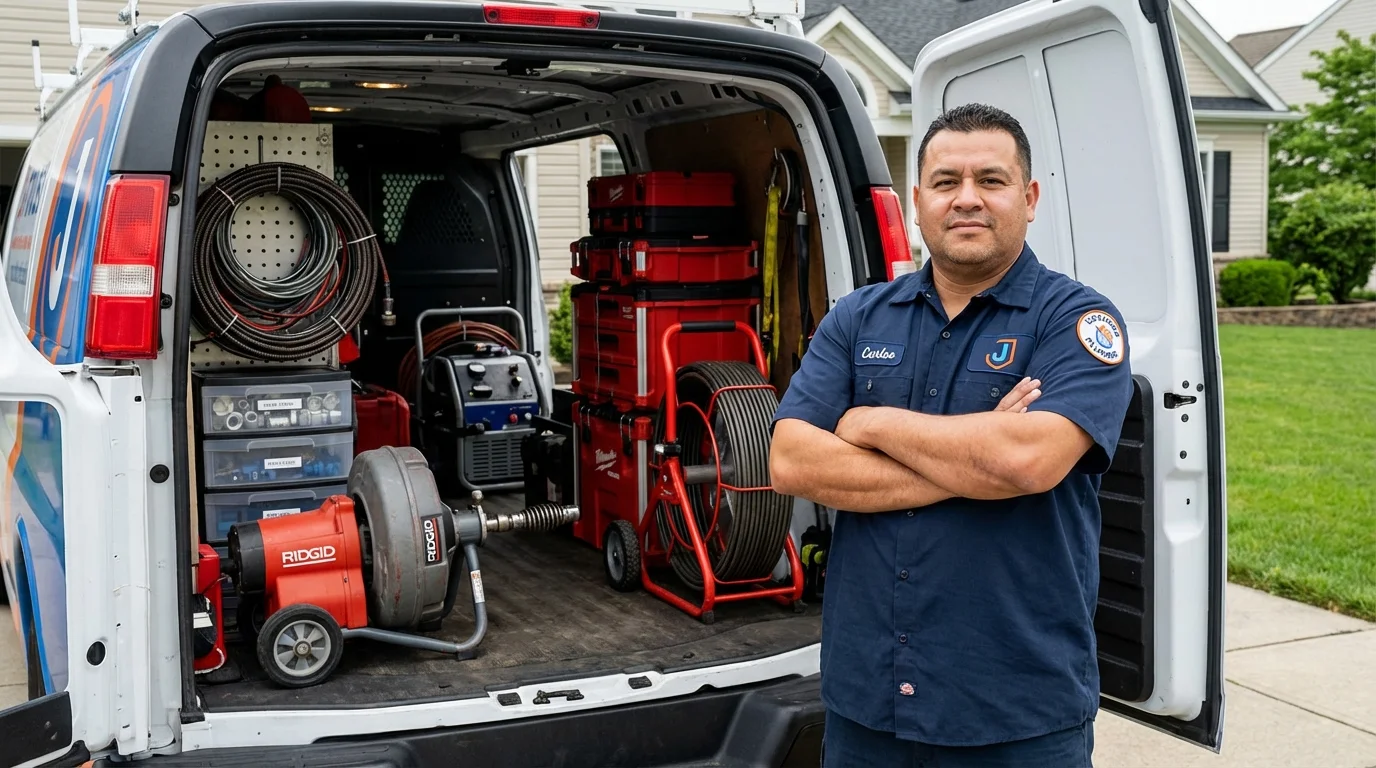 Professional drain cleaning equipment and Johns Plumbing LLC plumber in Gig Harbor
