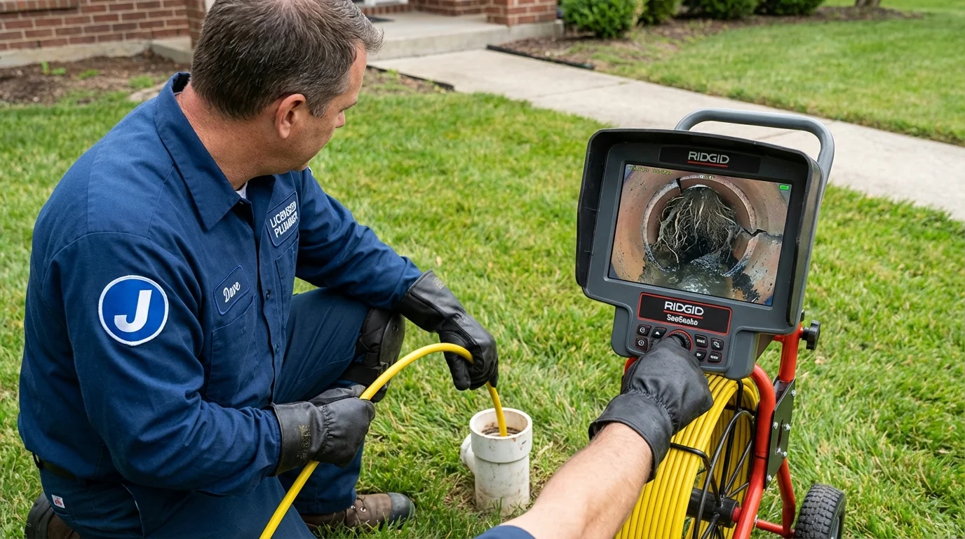 Sewer camera inspection being performed by Johns Plumbing LLC in Gig Harbor